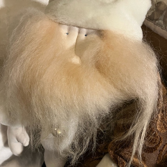 Vintage! Woof N Poof Christmas Santa Tapestry with  Signature Button. - Picture 4 of 15